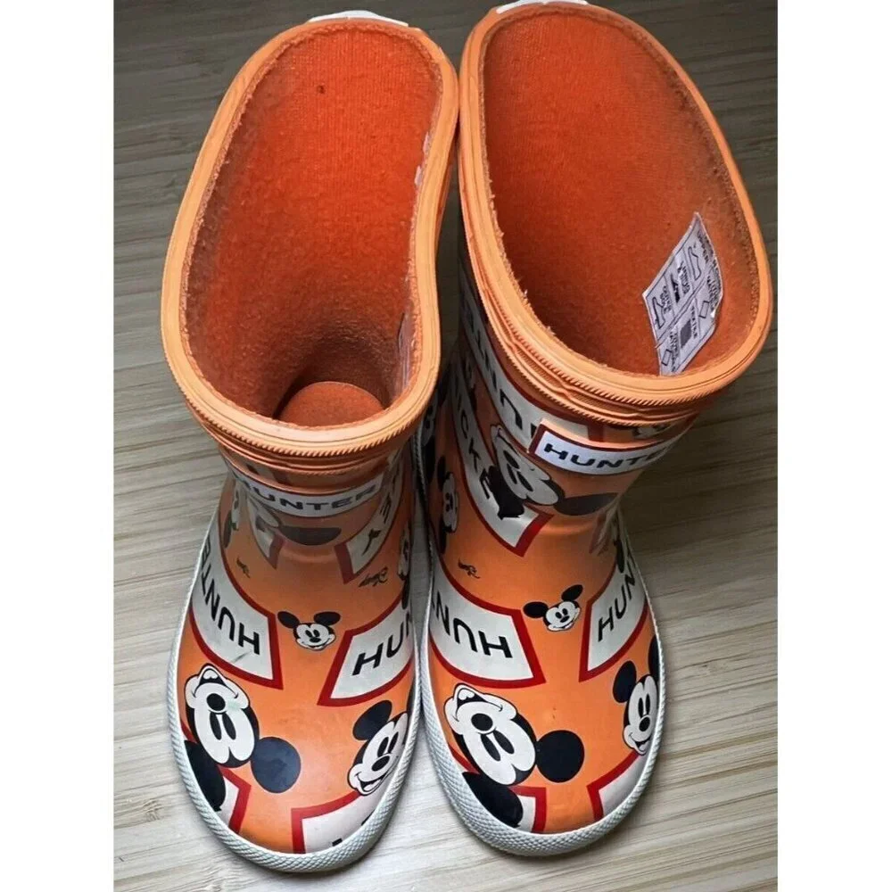 Hunter Original Kids Unisex Disney Mickey Print Boots- Kids US5B